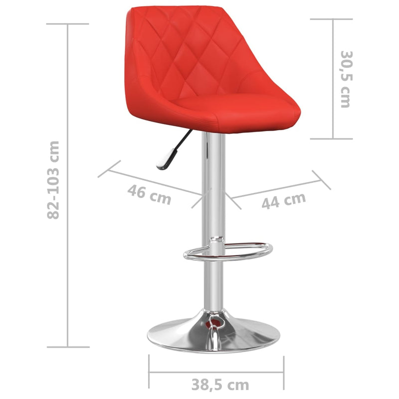 vidaXL 2 db piros műbőr bárszék