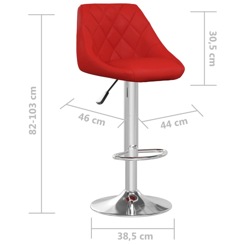 vidaXL 2 db bordó műbőr bárszék
