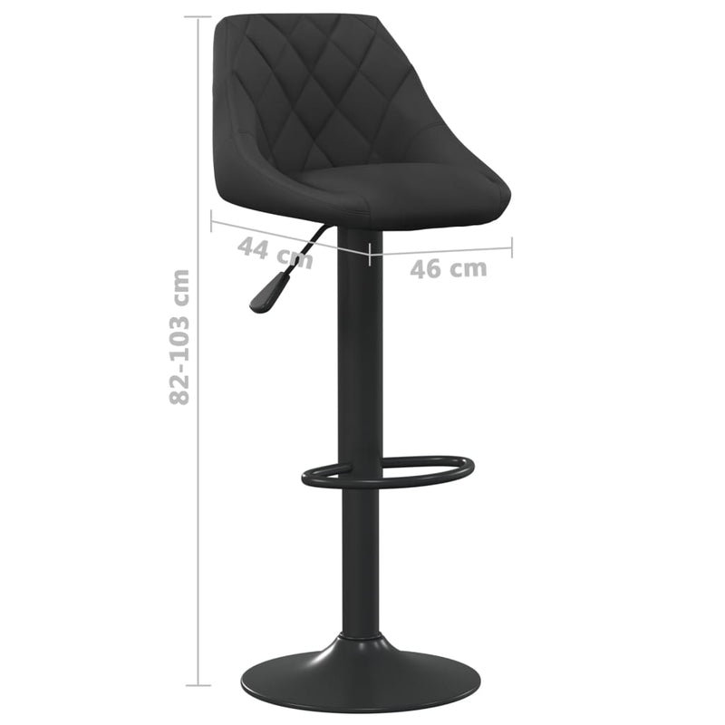 vidaXL 2 db fekete bársony bárszék