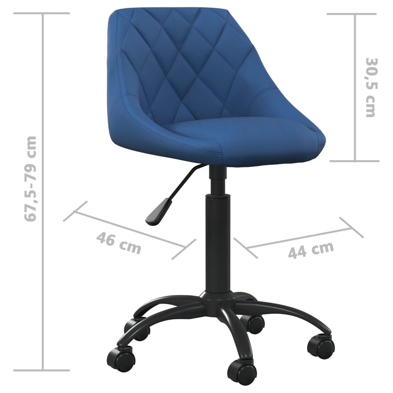 vidaXL kék bársony étkezőszék