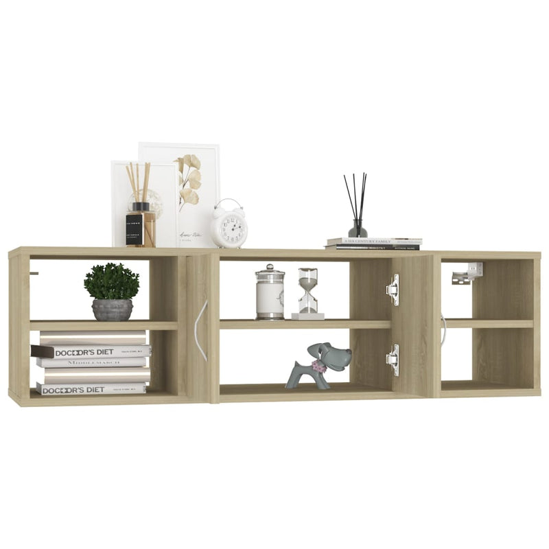 vidaXL sonoma tölgy színű szerelt fa fali polc 102 x 30 x 29 cm
