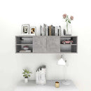 vidaXL betonszürke szerelt fa fali polc 102 x 30 x 29 cm