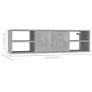 vidaXL betonszürke szerelt fa fali polc 102 x 30 x 29 cm
