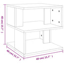 vidaXL betonszürke szerelt fa kisasztal 40 x 40 x 40 cm