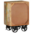 vidaXL tömör újrahasznosított fa éjjeliszekrény kerekekkel 40x30x57 cm