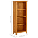 vidaXL 4 szintes tömör tölgyfa könyvespolc 70 x 22 x 110 cm