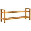 vidaXL tömör tölgyfa cipőtartó 2 polccal 100 x 27 x 40 cm