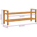 vidaXL tömör tölgyfa cipőtartó 2 polccal 100 x 27 x 40 cm