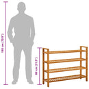 vidaXL tömör tölgyfa cipőtartó 4 polccal 100 x 27 x 80 cm
