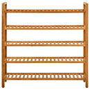 vidaXL tömör tölgyfa cipőtartó 5 polccal 100 x 27 x 100 cm