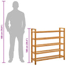 vidaXL tömör tölgyfa cipőtartó 5 polccal 100 x 27 x 100 cm
