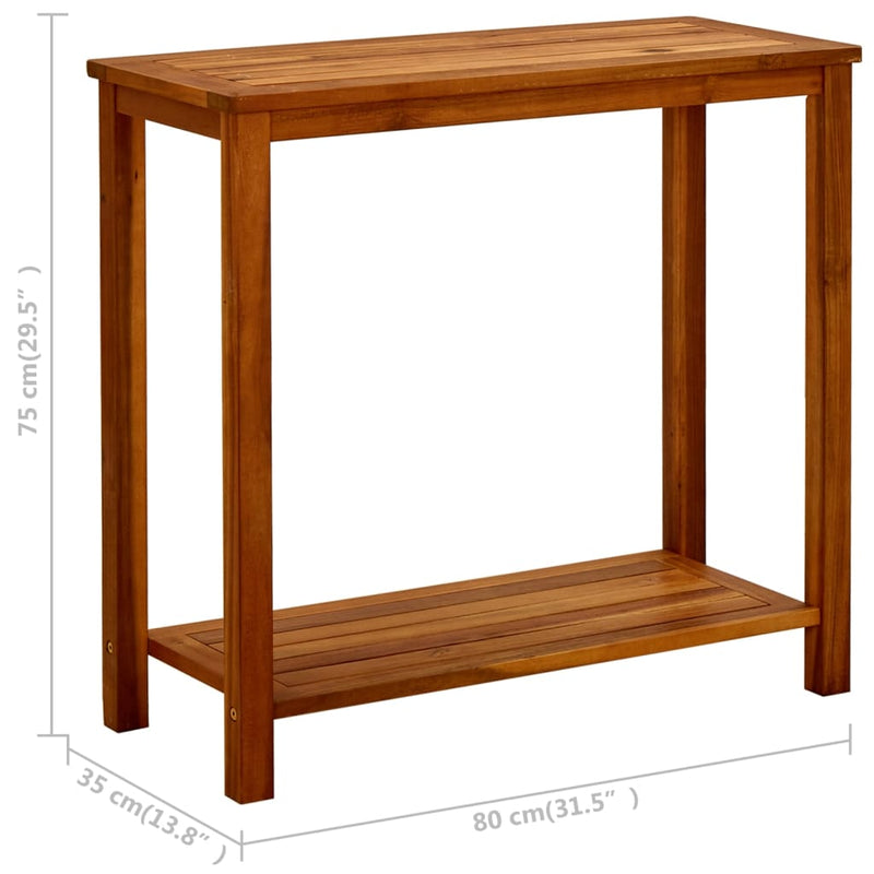 vidaXL tömör akácfa kerti tálalóasztal 80 x 35 x 75 cm