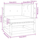 vidaXL tömör fenyőfa kerti sarokkanapé antracitszürke párnákkal