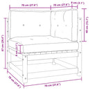 vidaXL 2 részes tömör fenyőfa kerti ülőgarnitúra párnával