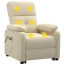 vidaXL krémszínű szövet elektromos masszázsfotel