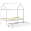 vidaXL fehér tömör fenyőfa gyerekágykeret fiókkal 70 x 140 cm