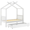 vidaXL fehér tömör fenyőfa gyerekágykeret fiókkal 70 x 140 cm