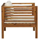 vidaXL fehér tömör akácfa kerti szék krémfehér párnákkal