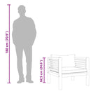 vidaXL fehér tömör akácfa kerti szék krémfehér párnákkal