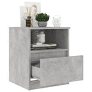 vidaXL 2 db betonszürke szerelt fa éjjeliszekrény 40 x 40 x 50 cm