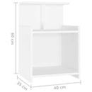 vidaXL 2 db fehér szerelt fa éjjeliszekrény 40 x 35 x 60 cm
