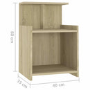 vidaXL 2 db sonoma tölgy színű szerelt fa éjjeliszekrény 40x35x60 cm