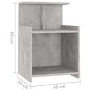vidaXL betonszürke szerelt fa éjjeliszekrény 40 x 35 x 60 cm