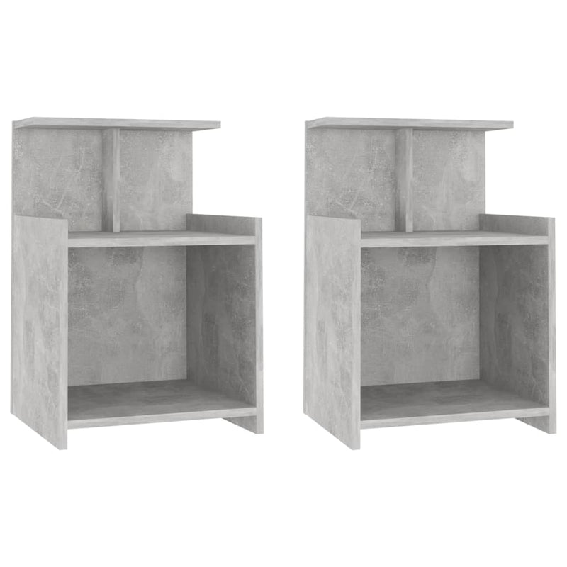 vidaXL 2 db betonszürke szerelt fa éjjeliszekrény 40 x 35 x 60 cm