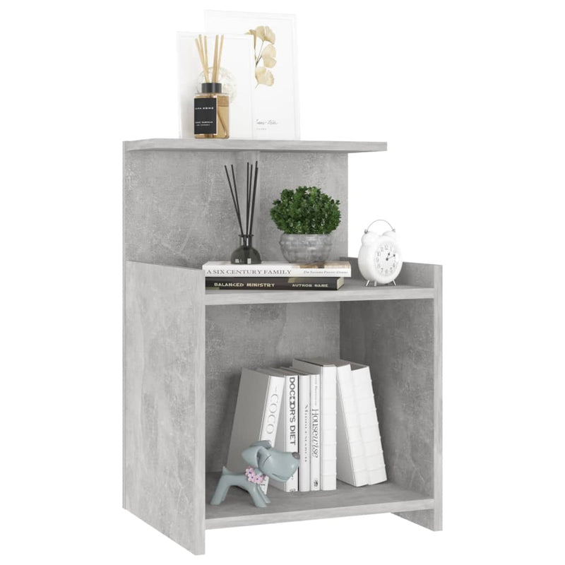 vidaXL 2 db betonszürke szerelt fa éjjeliszekrény 40 x 35 x 60 cm