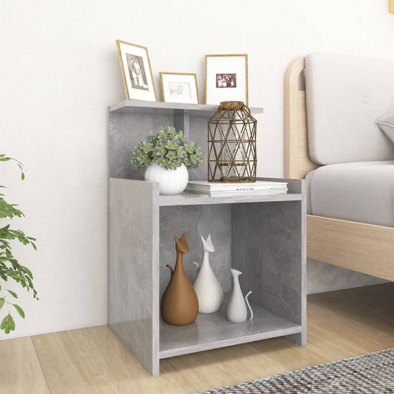 vidaXL 2 db betonszürke szerelt fa éjjeliszekrény 40 x 35 x 60 cm