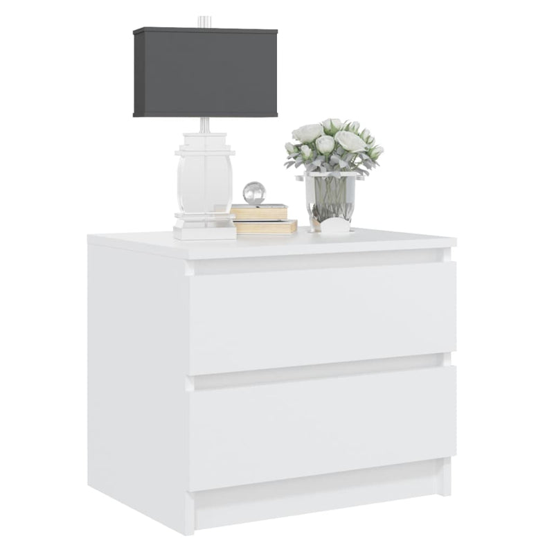 vidaXL 2 db fehér szerelt fa éjjeliszekrény 50 x 39 x 43,5 cm