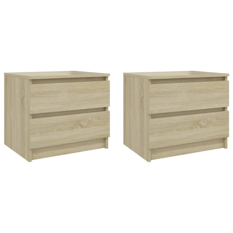 vidaXL 2 db sonoma tölgy színű szerelt fa éjjeliszekrény 50x39x43,5 cm