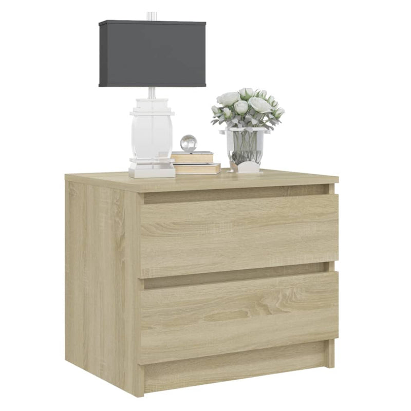 vidaXL 2 db sonoma tölgy színű szerelt fa éjjeliszekrény 50x39x43,5 cm
