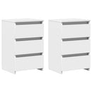vidaXL 2 db fehér szerelt fa éjjeliszekrény 40 x 35 x 62,5 cm