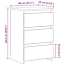 vidaXL 2 db fehér szerelt fa éjjeliszekrény 40 x 35 x 62,5 cm