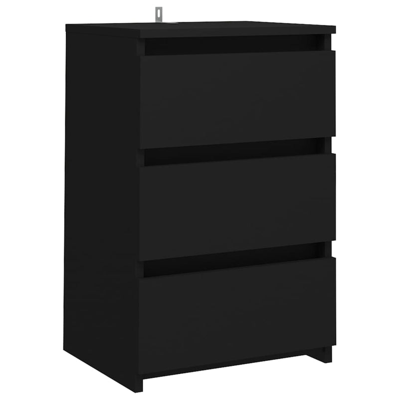 vidaXL fekete szerelt fa éjjeliszekrény 40 x 35 x 62,5 cm