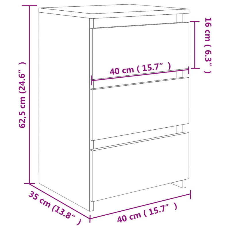 vidaXL betonszürke szerelt fa éjjeliszekrény 40 x 35 x 62,5 cm