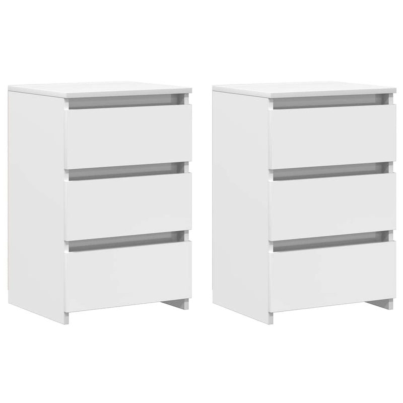 vidaXL 2 db magasfényű fehér szerelt fa éjjeliszekrény 40x35x62,5 cm