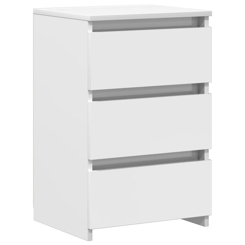 vidaXL 2 db magasfényű fehér szerelt fa éjjeliszekrény 40x35x62,5 cm