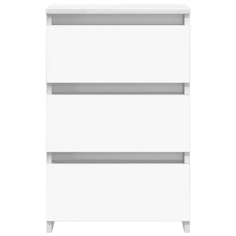 vidaXL 2 db magasfényű fehér szerelt fa éjjeliszekrény 40x35x62,5 cm