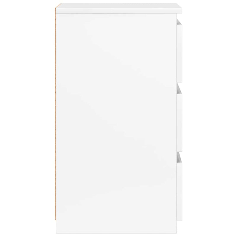 vidaXL 2 db magasfényű fehér szerelt fa éjjeliszekrény 40x35x62,5 cm