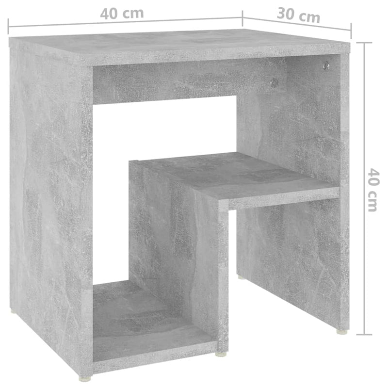 vidaXL betonszürke szerelt fa éjjeliszekrény 40 x 30 x 40 cm