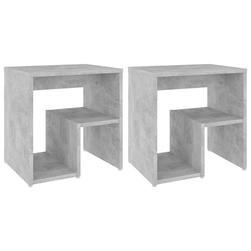 vidaXL 2 db betonszürke szerelt fa éjjeliszekrény 40 x 30 x 40 cm