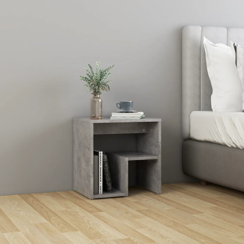 vidaXL 2 db betonszürke szerelt fa éjjeliszekrény 40 x 30 x 40 cm