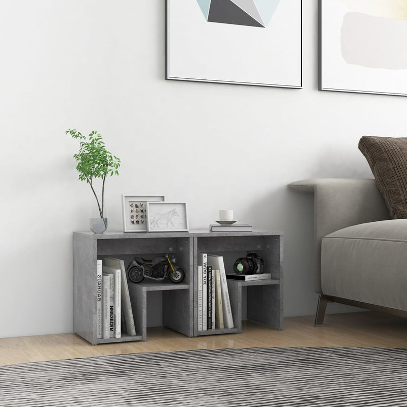 vidaXL 2 db betonszürke szerelt fa éjjeliszekrény 40 x 30 x 40 cm
