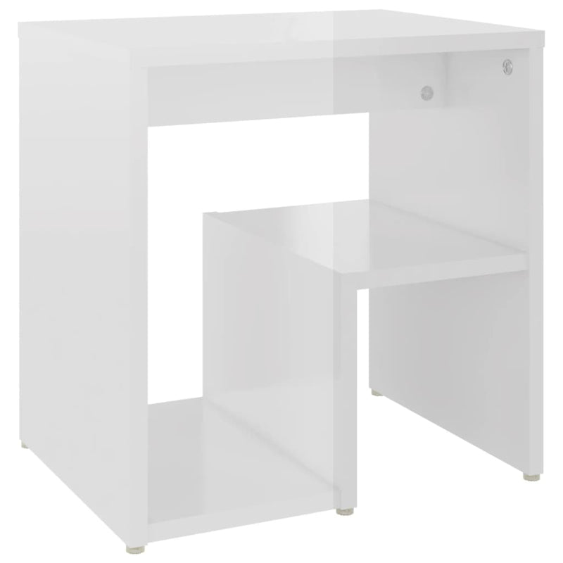 vidaXL 2 db magasfényű fehér szerelt fa éjjeliszekrény 40 x 30 x 40 cm