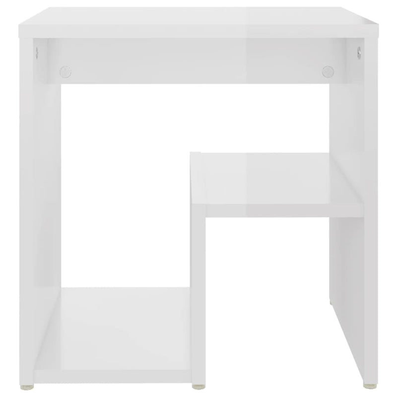 vidaXL 2 db magasfényű fehér szerelt fa éjjeliszekrény 40 x 30 x 40 cm