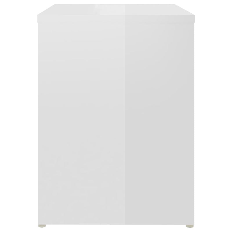 vidaXL 2 db magasfényű fehér szerelt fa éjjeliszekrény 40 x 30 x 40 cm