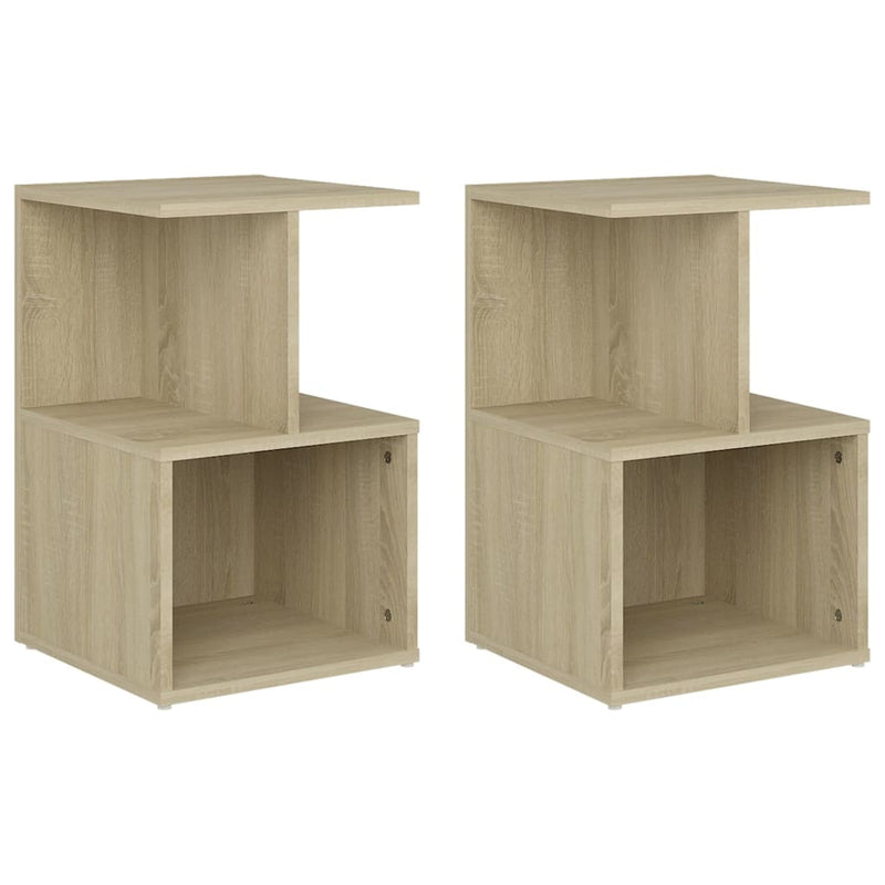 vidaXL 2 db sonoma tölgy színű szerelt fa éjjeliszekrény 35x35x55 cm