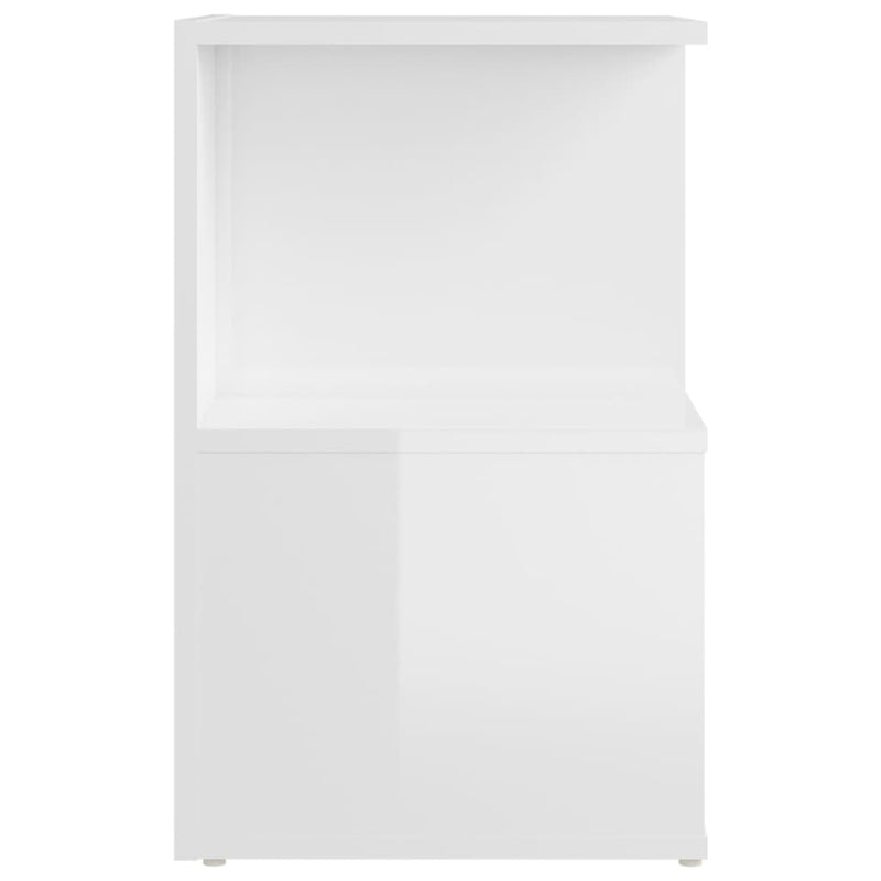 vidaXL 2 db magasfényű fehér szerelt fa éjjeliszekrény 35 x 35 x 55 cm